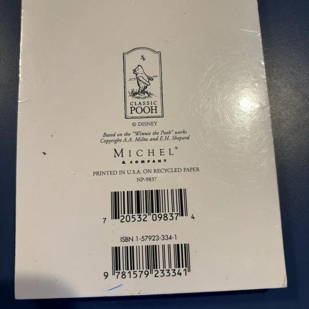 Disney Vintage‎ Winnie The Pooh Magnetic Note Pad Stationery Classic Michel Co.